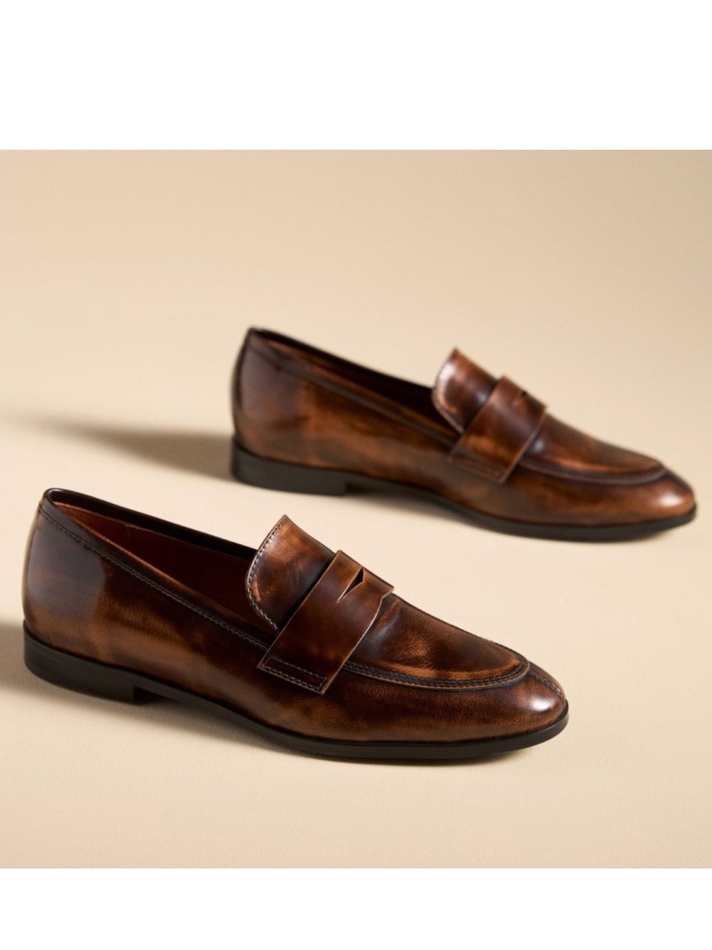 Maeve by Anthropologie Brown Classic Penny Loafers NIB Size EU 40 US 9-9.5